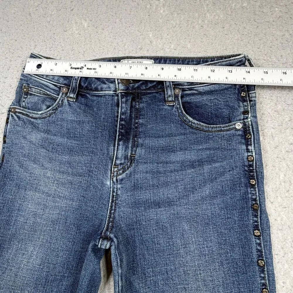 FP Free People Jeans Women’s Size 28 Blue Boot Cut Metal Studs Denim Pockets